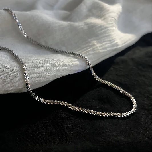 New Popular Silver Colour Sparkling Clavicle Chain Necklace