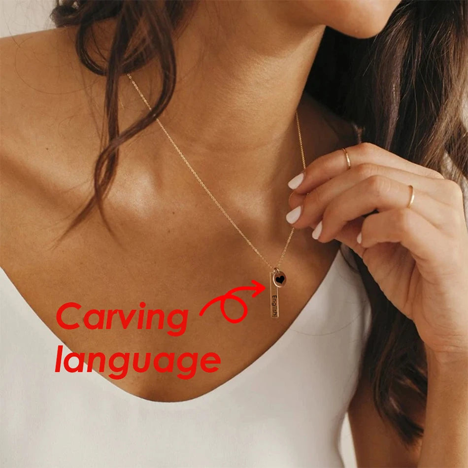 Custom Necklace Engraving Heart