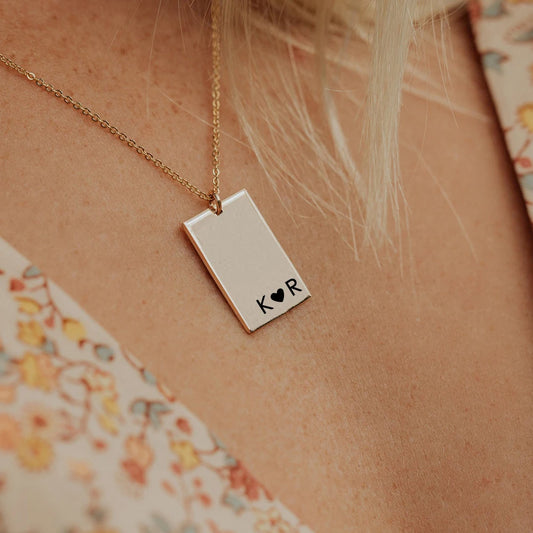 Personality Initials Rectangular Multi-Row Letter Pendant Choker Necklaces