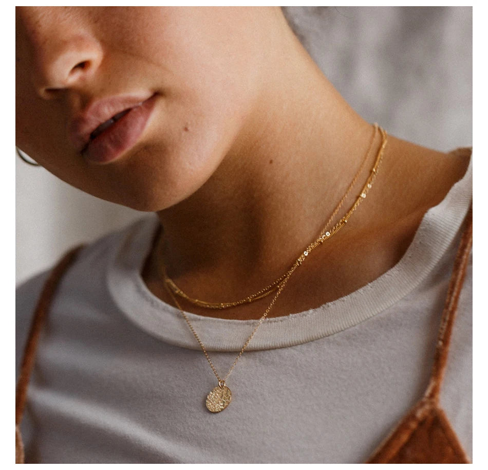 Layered Chains Long Necklace Women