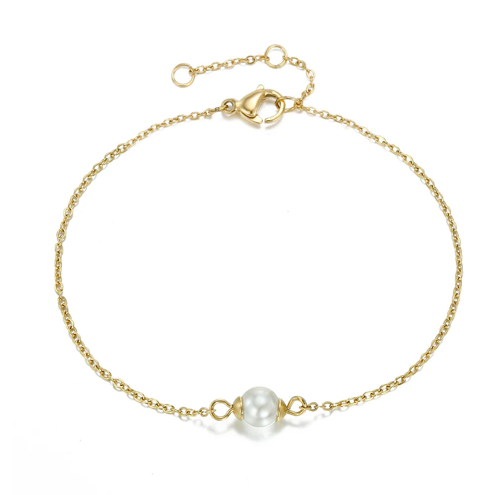 Minimalist Bracelets for Women Sea Imitation pearls Bracelet