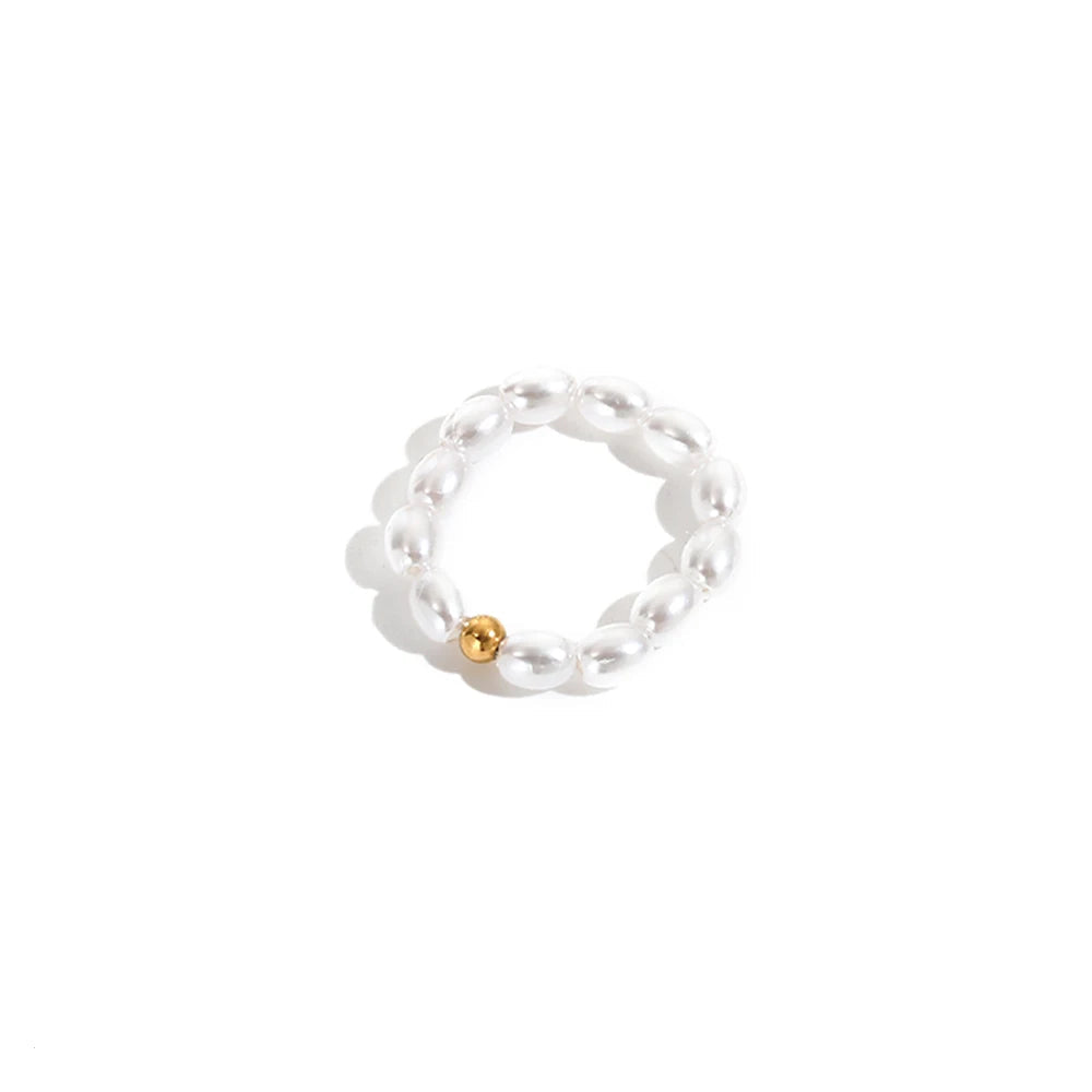 Korean Imitation Pearl Minimalist Pearl Finger Ring