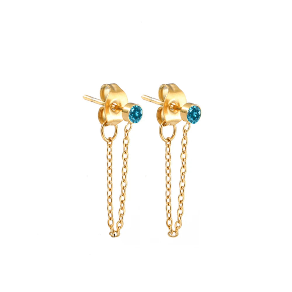 Zircon Birthstone Pendant Earrings