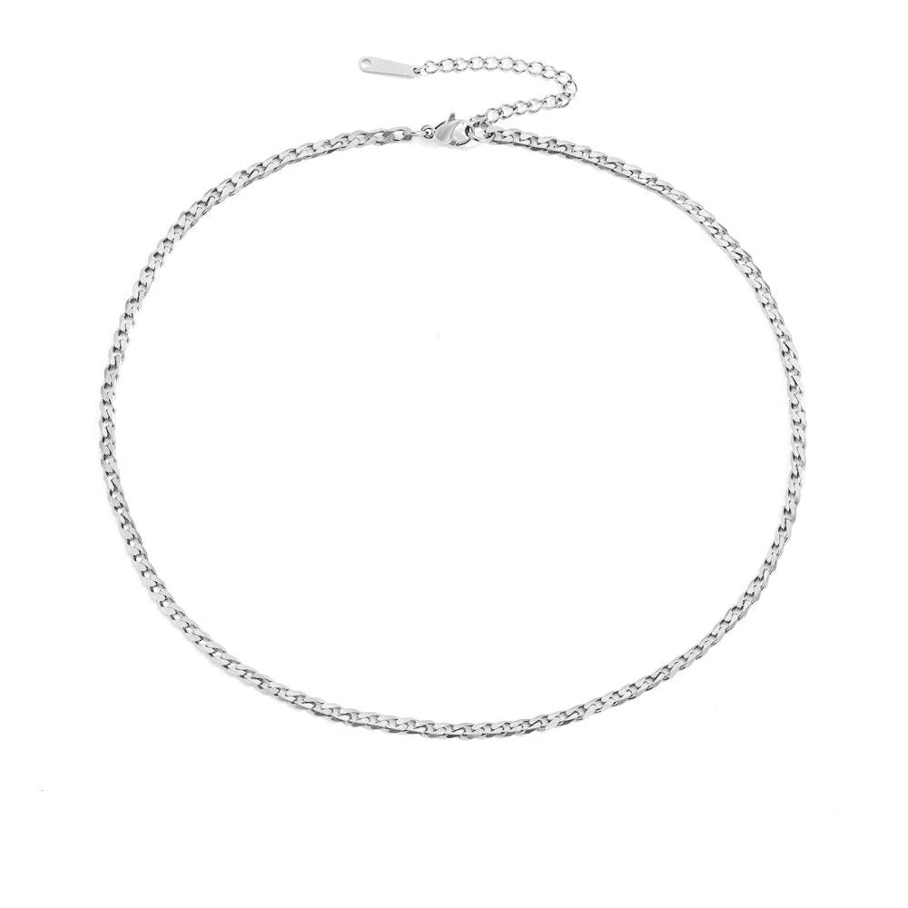 Silver color Men's Cuban Link Chain