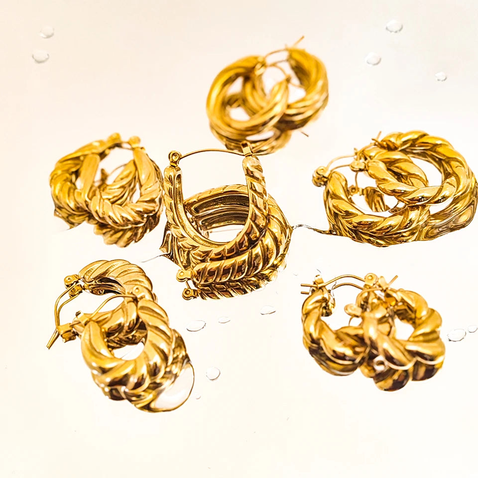 Threaded Hoop Earrings