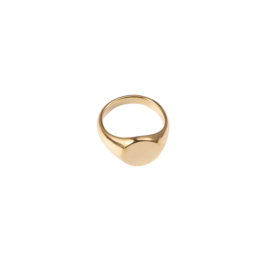 Women Signet Ring, Chunky Round