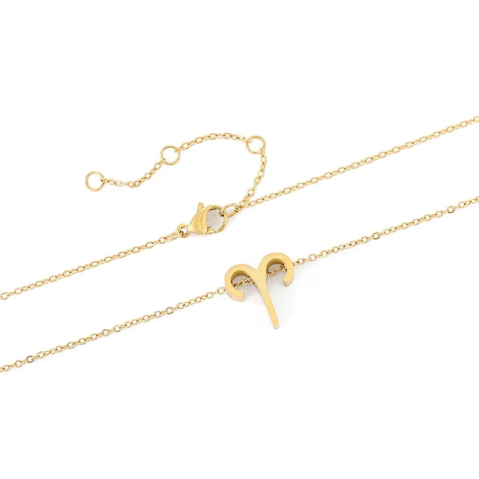 New Women 12 Horoscope Zodiac Sign Pendant Necklace