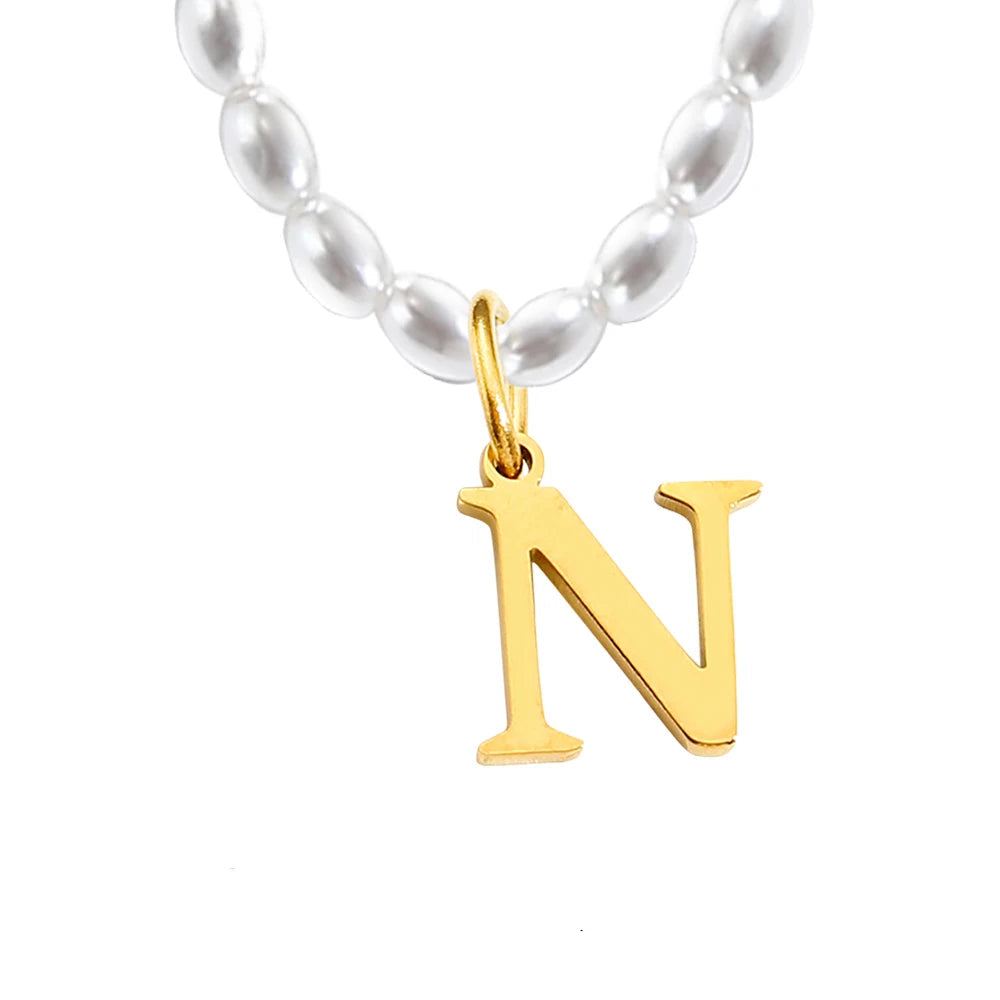 Imitation Pearl Necklace DIY Alphabet