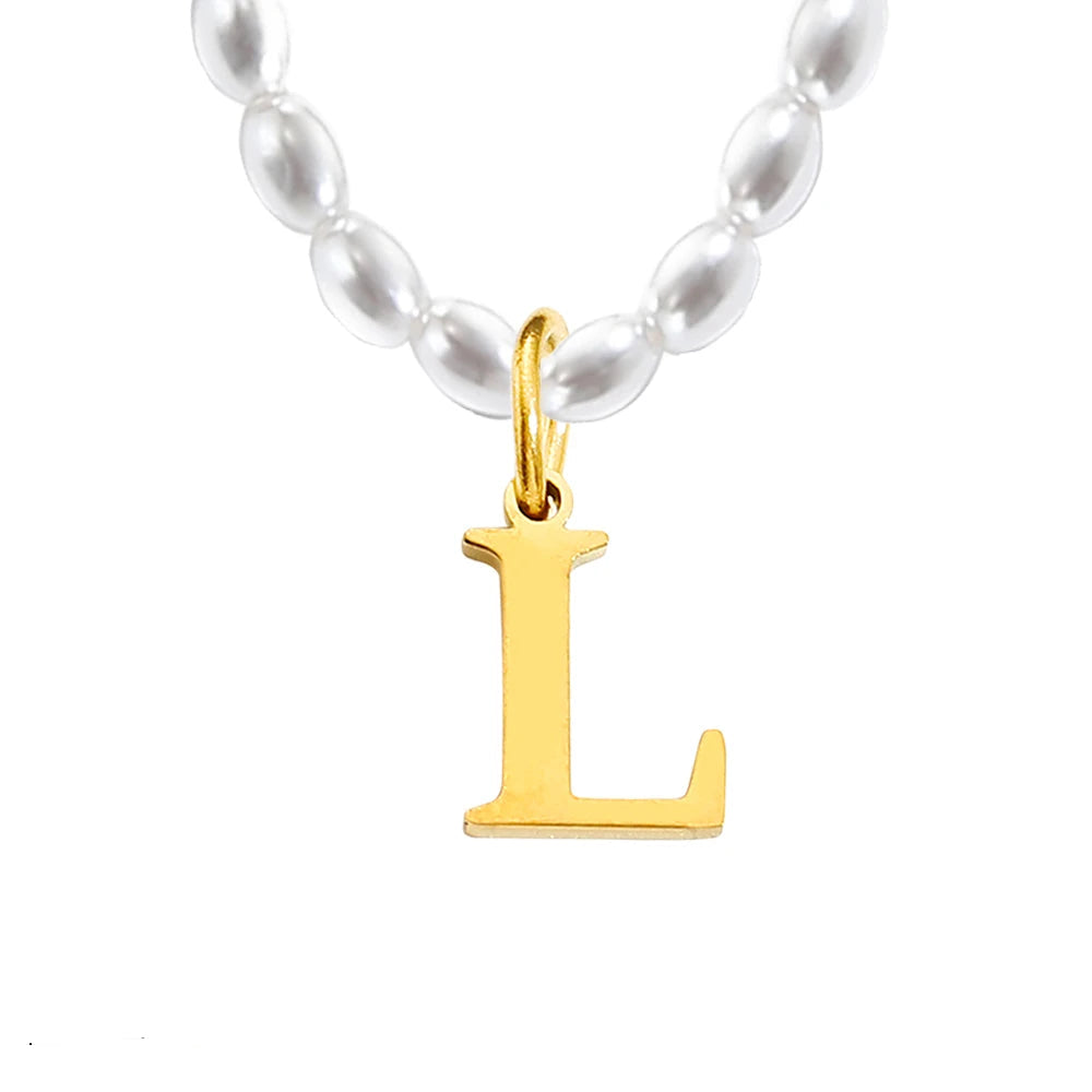 Imitation Pearl Necklace DIY Alphabet