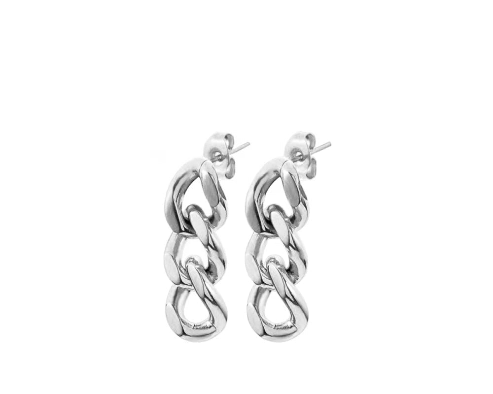 Punk Cuban Link Chain Stud Earrings