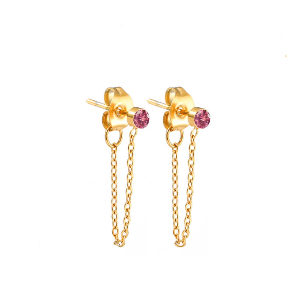 Zircon Birthstone Pendant Earrings