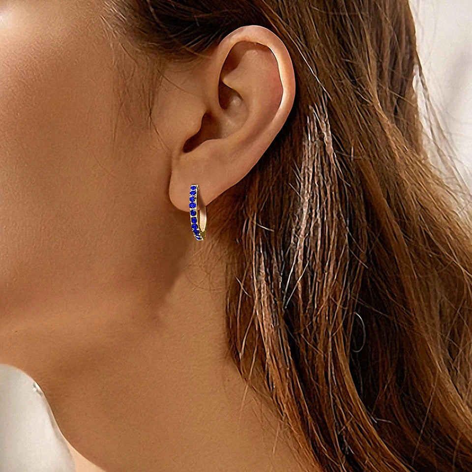 Birthstone Earrings Minimalist Huggie