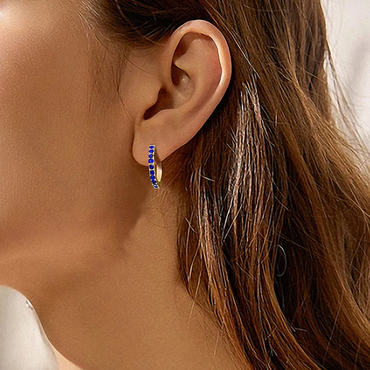 Birthstone Earrings Minimalist Huggie