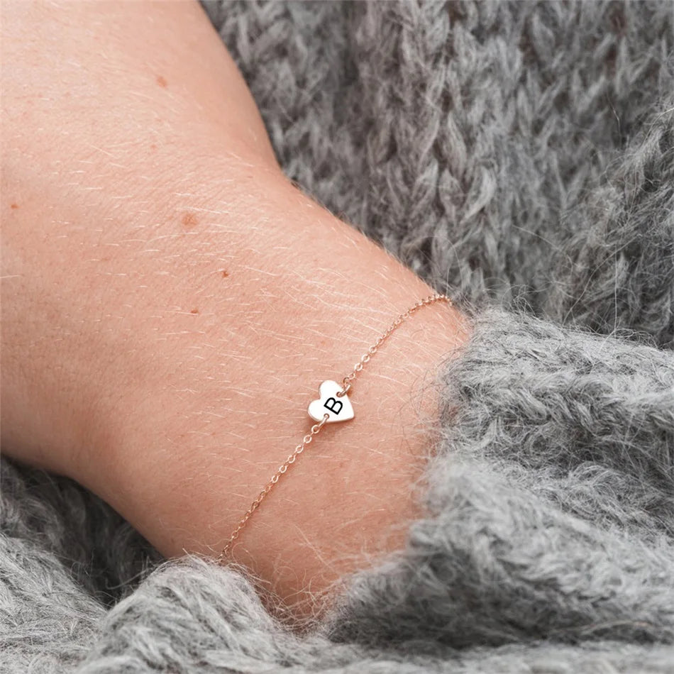 Engrave Artistic Font Alphabet Bracelet for Women