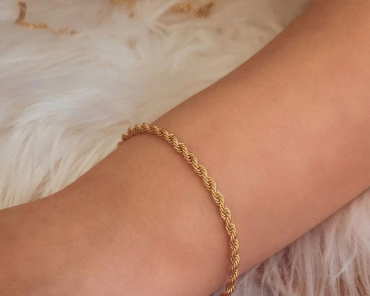 3MM Twist Chain Set Necklace Bracelet Suitable for Party Holiday Wear