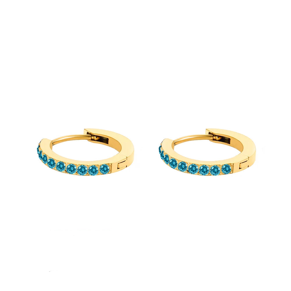 Birthstone Earrings Minimalist Huggie