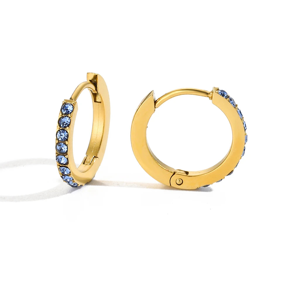 Birthstone Earrings Minimalist Huggie