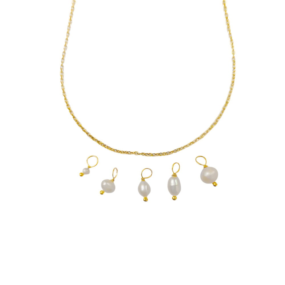 5PCS Freshwater Pearl Necklaces DIY Irregular Chain Pearl Necklace