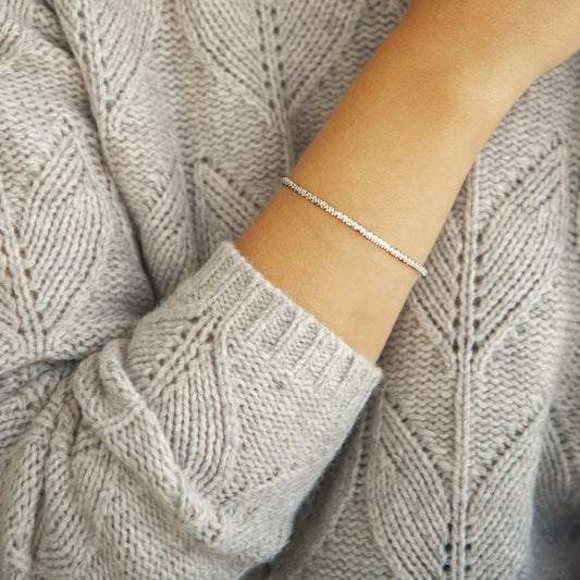 BELLUCCIE Silver Color Twist chain Colour Sparkling Rope chain Adjustable Bracelet Women Fine Fashion Jewelry Wedding Party Gift