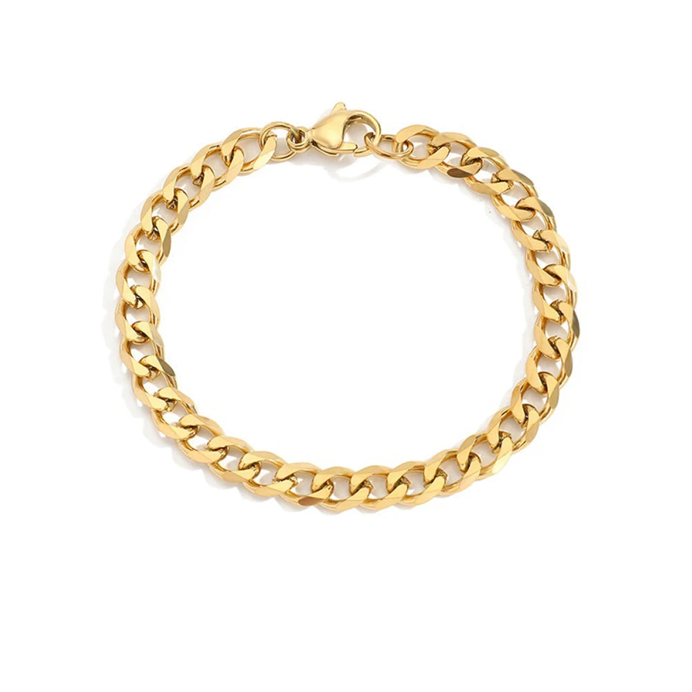Bracelet Classic Trendy Punk Charms Cuban Chain