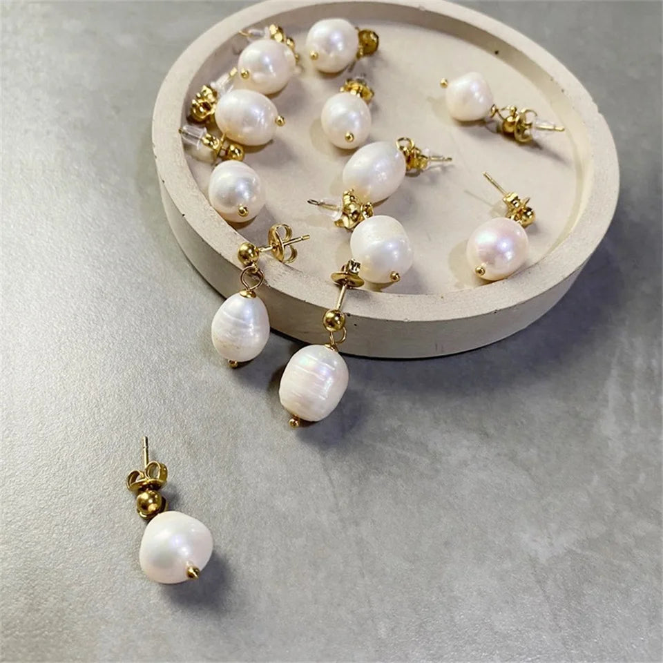 Natural Freshwater Pearl Earrings