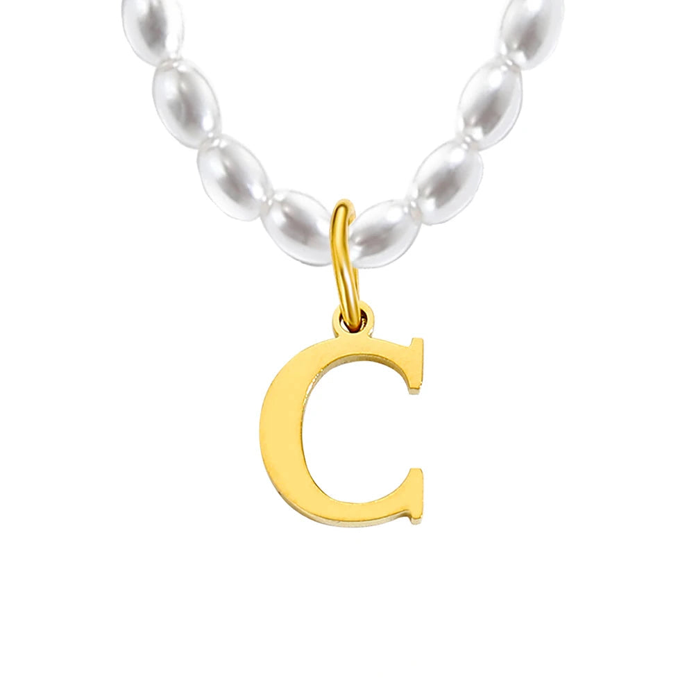 Imitation Pearl Necklace DIY Alphabet