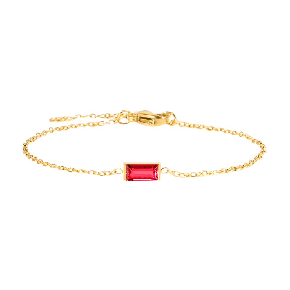 Fashion Jewelry Square Birthstone Bracelet