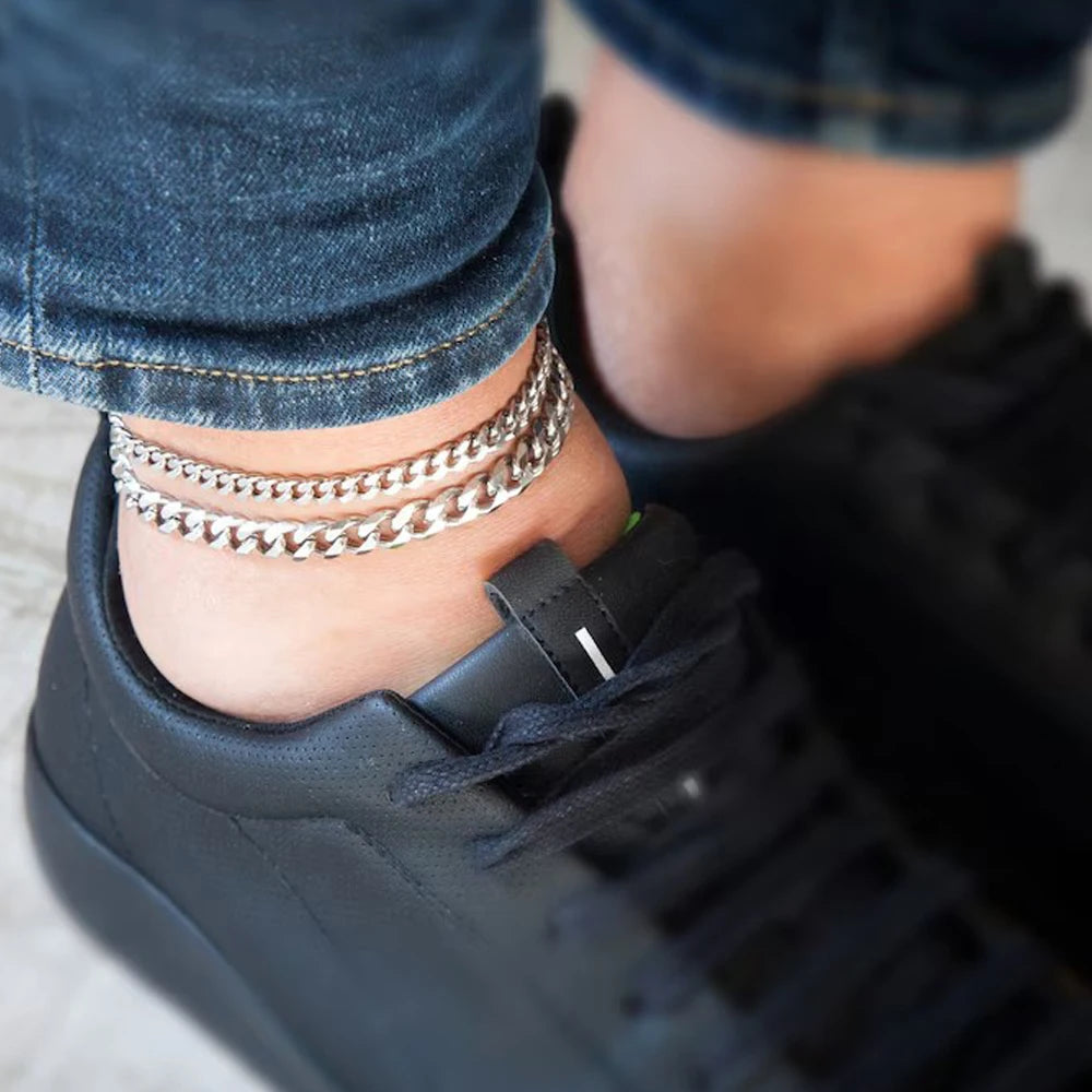 Steel Cuban Chain Anklets