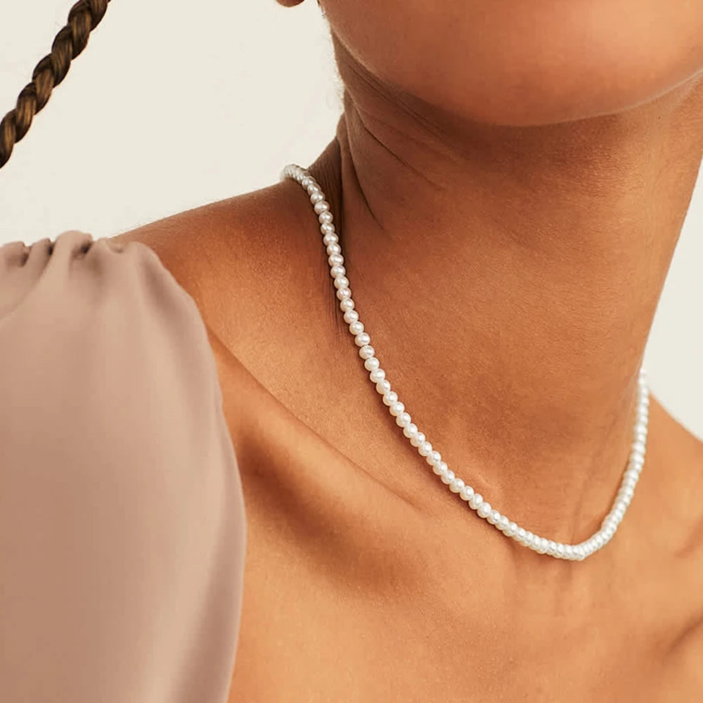 New Imitation Pearl Necklaces Round Multi Size White Pearl