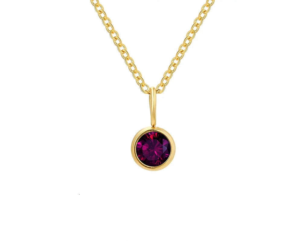 Birthstone Set Necklace Zirconia