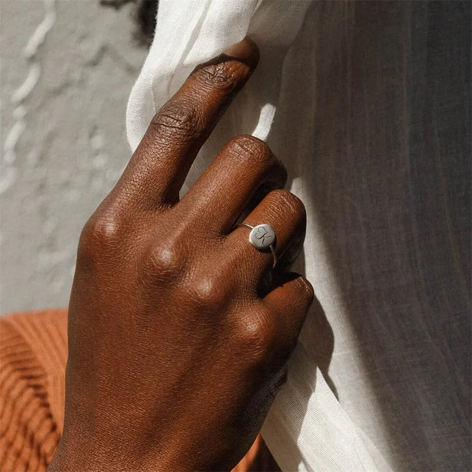 Initial Constellation oval Ring