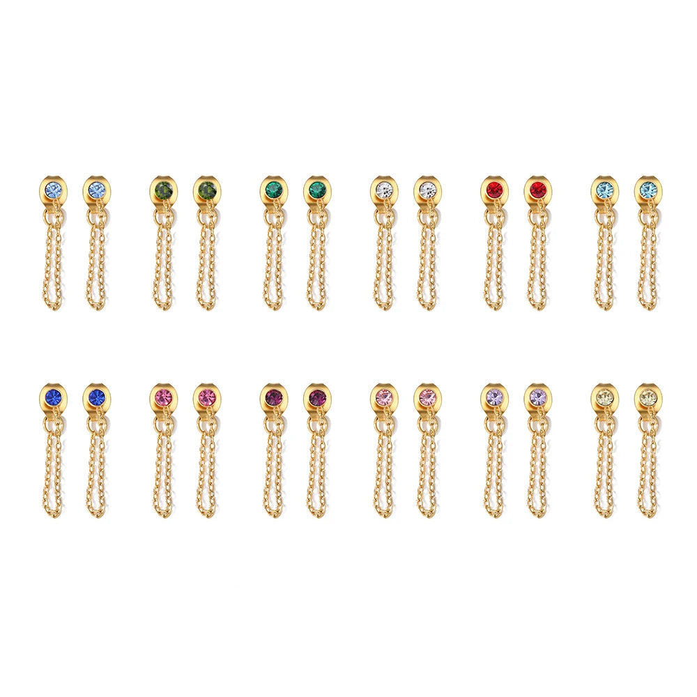Zircon Birthstone Pendant Earrings