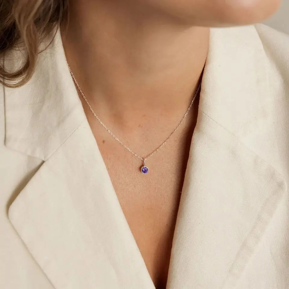 Birthstone Set Necklace Zirconia