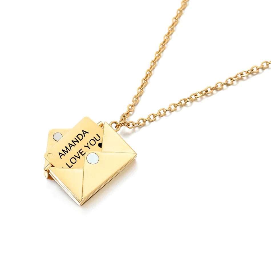 Letter Envelope Pendant Necklace Customized