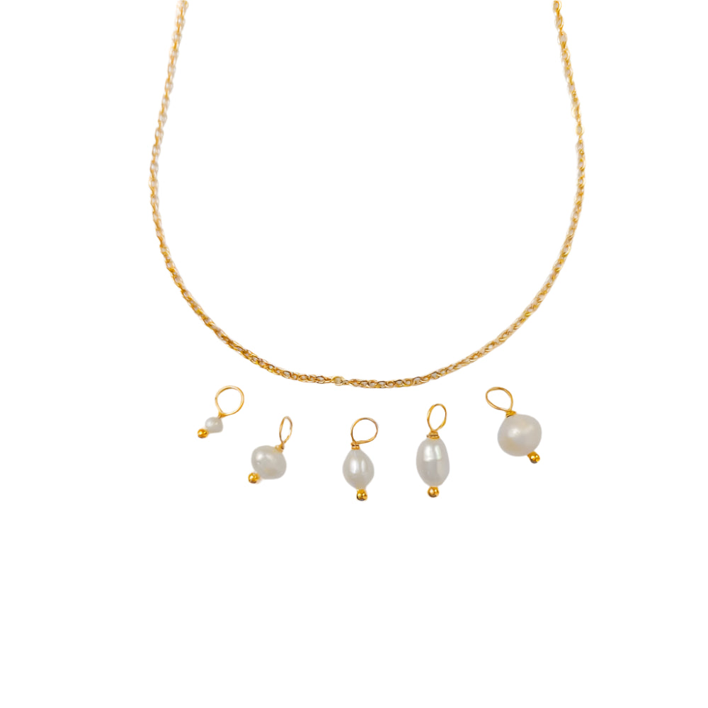 5PCS Freshwater Pearl Necklaces DIY Irregular Chain Pearl Necklace