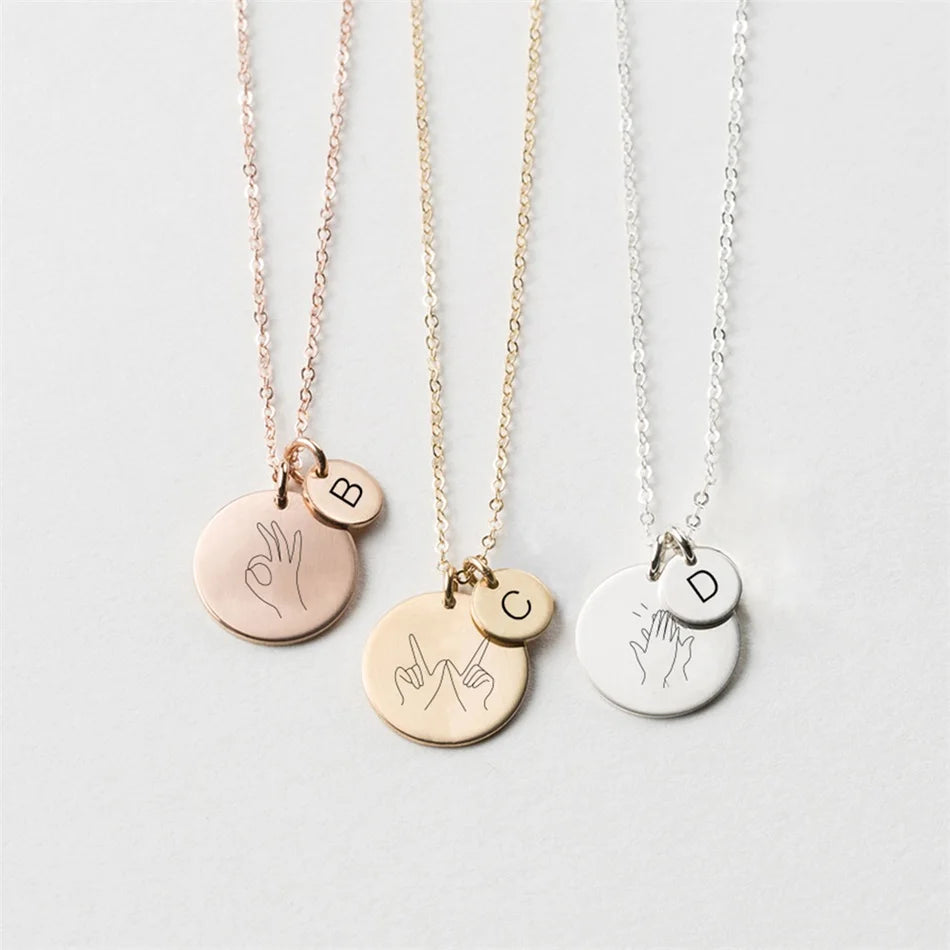 Laser Engrave Custom Heart Necklace pattern Sign