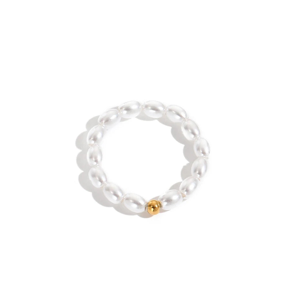 Korean Imitation Pearl Minimalist Pearl Finger Ring