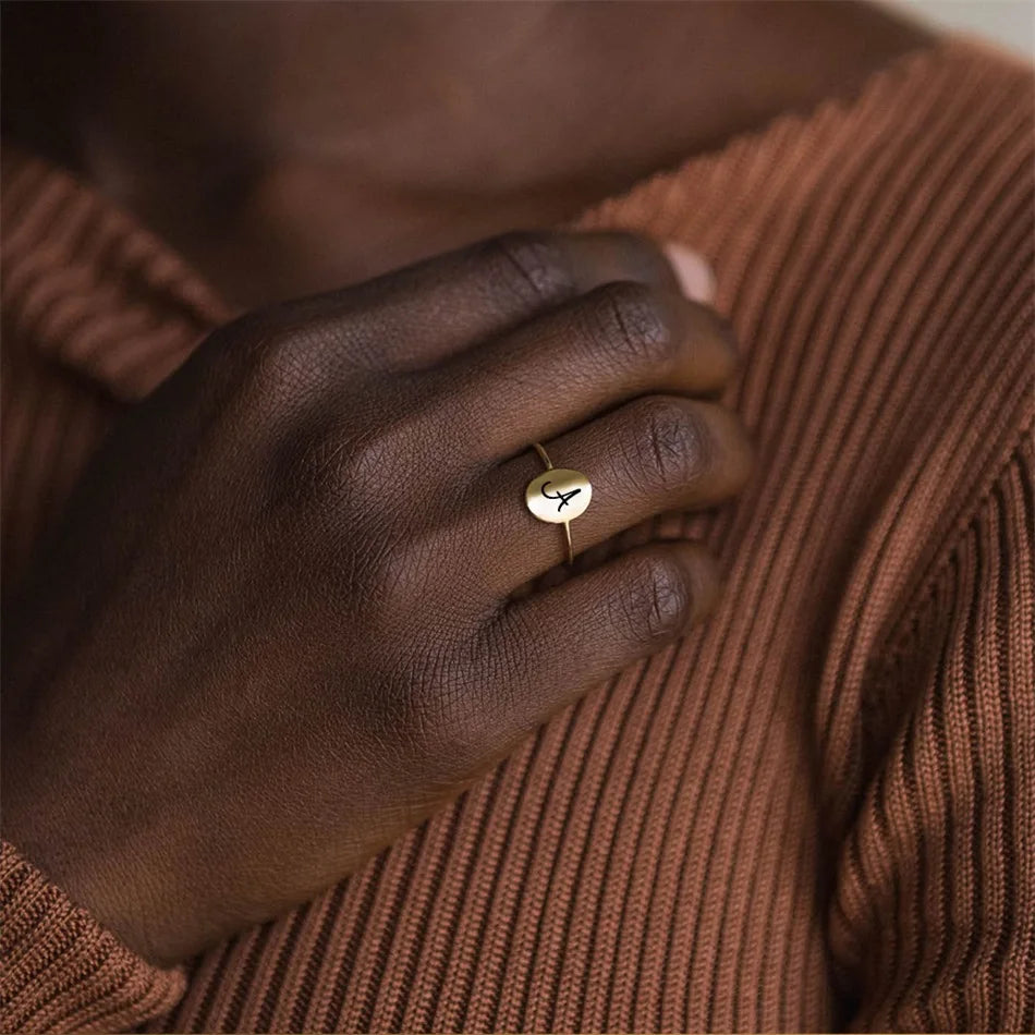 Initial Constellation oval Ring
