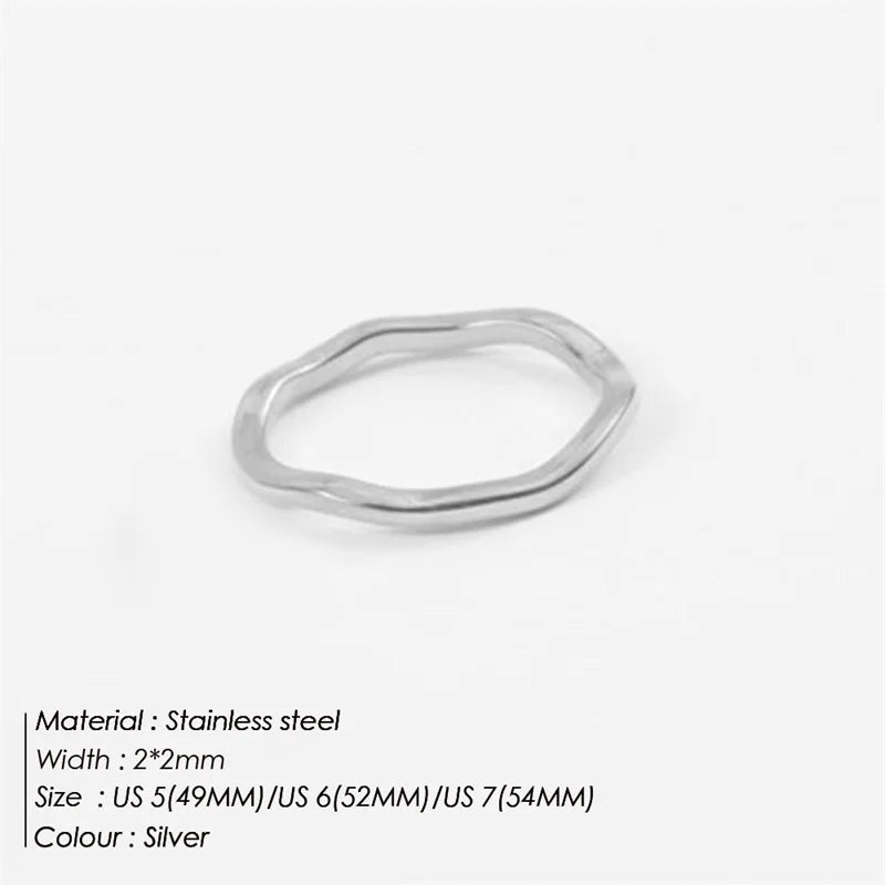 Irregular Wave Rings Trendy