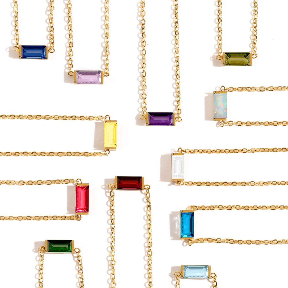 Fashion Jewelry Square Birthstone Bracelet