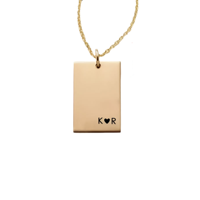 Personality Initials Rectangular Multi-Row Letter Pendant Choker Necklaces
