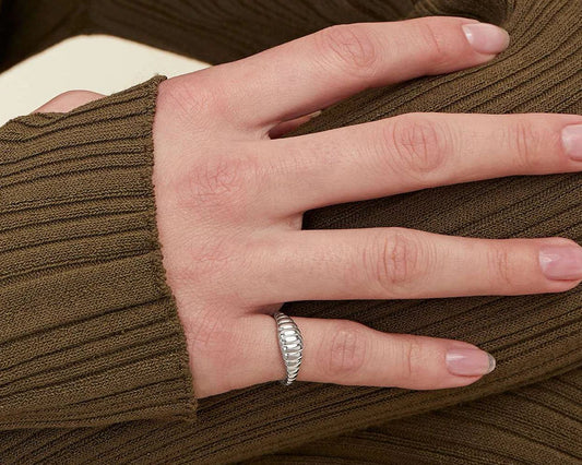 Simple Fashion Style texture tail ring