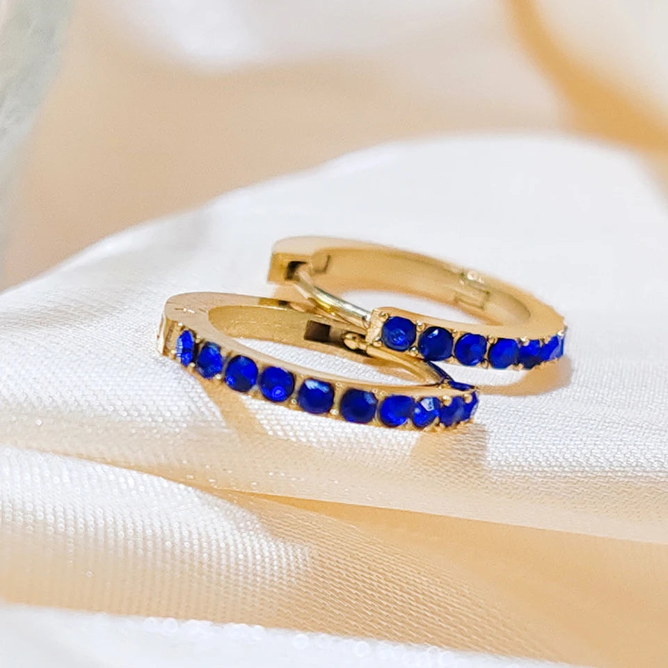 Birthstone Earrings Minimalist Huggie