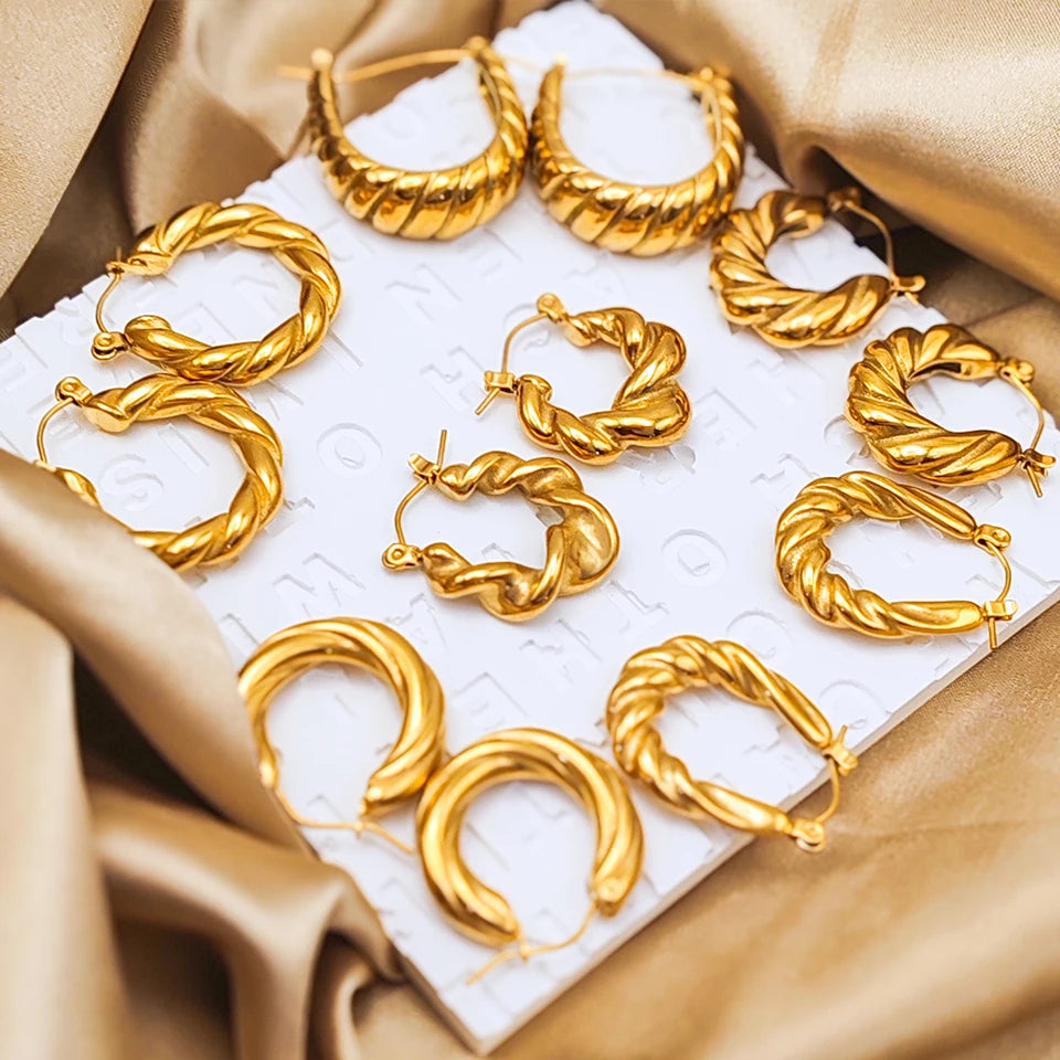 Threaded Hoop Earrings