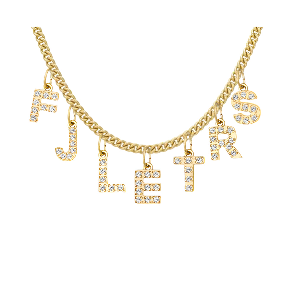 Necklace Personalized zircon Alphabet choke Necklace Pendant