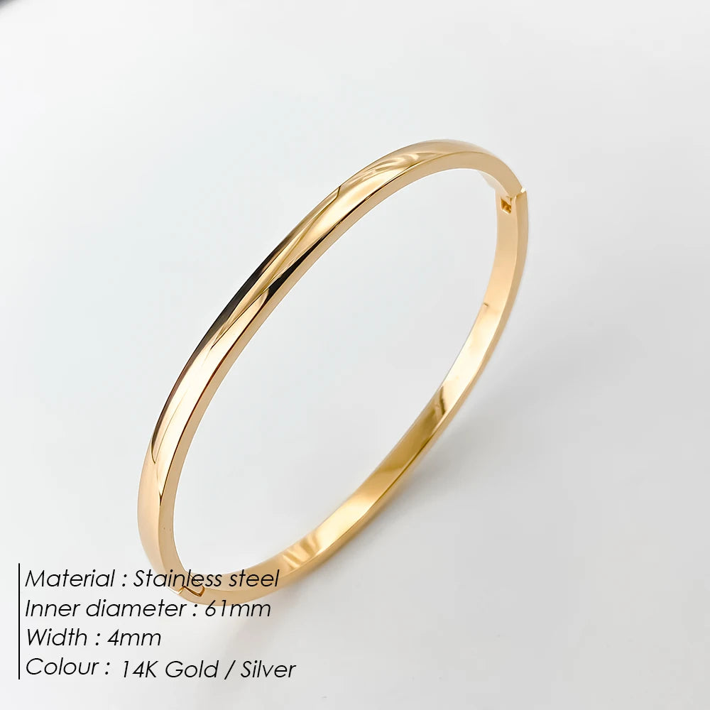 BELLUCCIE Stainless Steel Shiny Rhinestone Women's Fashion Bangle Punk Jewelry Holiday Gifts Factory Direct