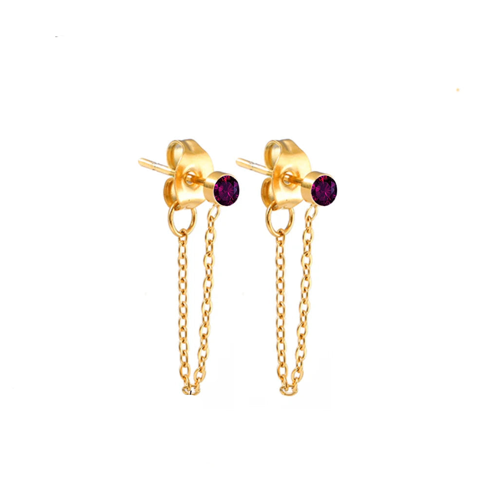 Zircon Birthstone Pendant Earrings