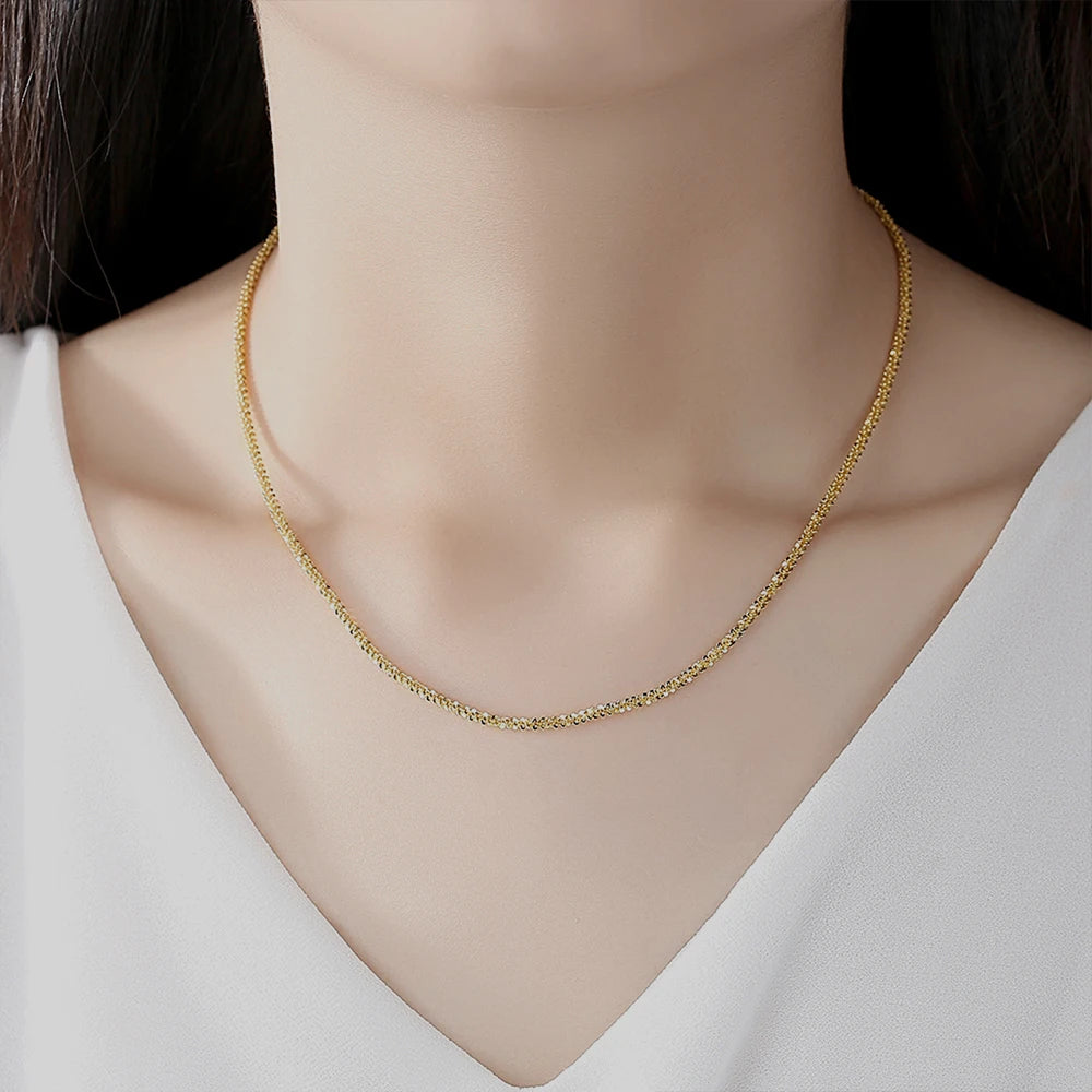 New Popular Silver Colour Sparkling Clavicle Chain Necklace