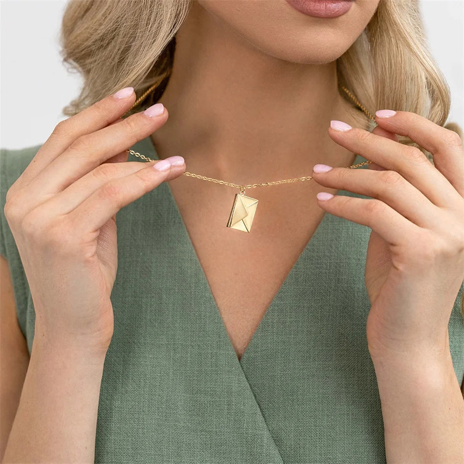 Letter Envelope Pendant Necklace Customized