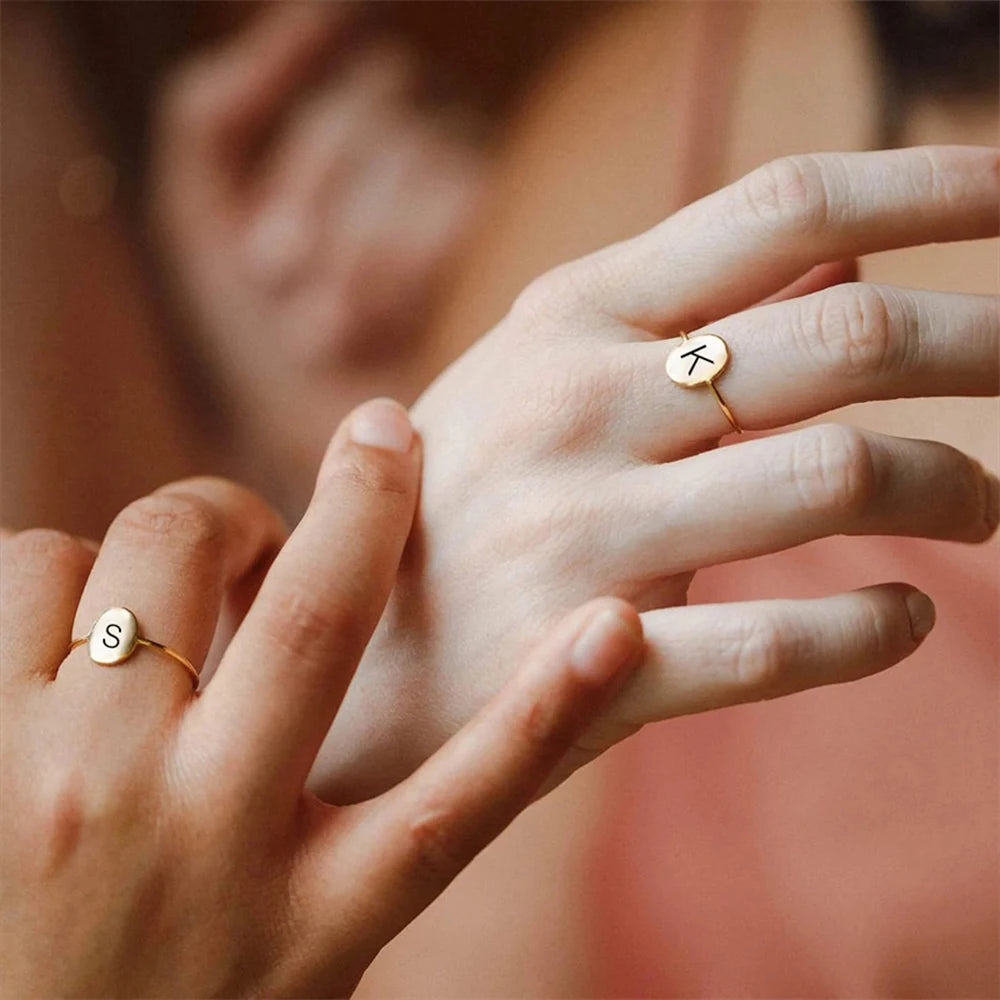 Initial Constellation oval Ring